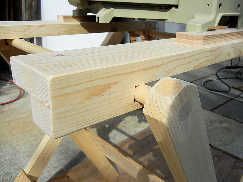 How the upper support arms hook over the dowel.